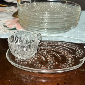 Elegant Clear Glass Cup and Saucer Set